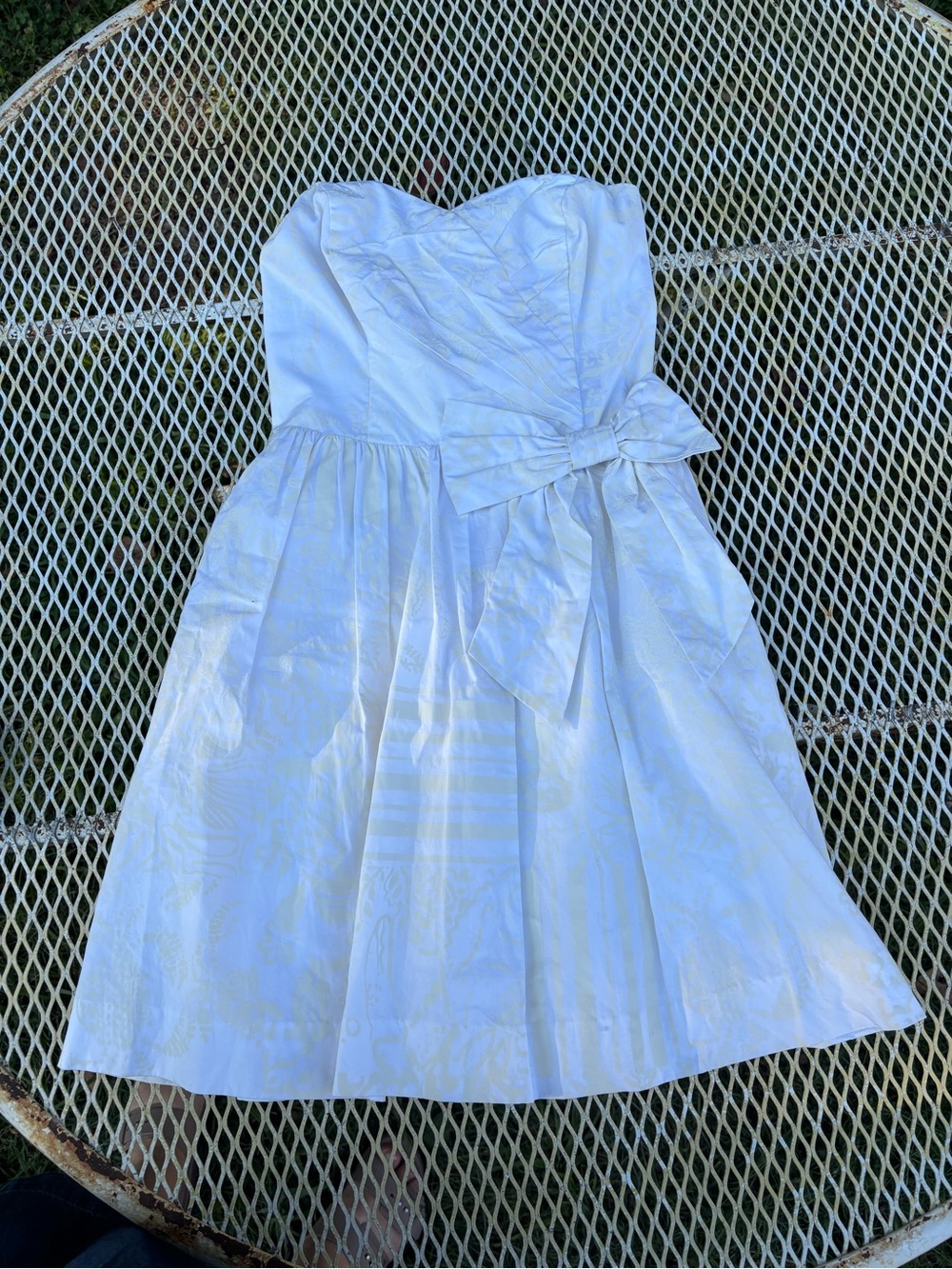 Lilly Pulitzer "Henrietta" resort white strapless bow dress